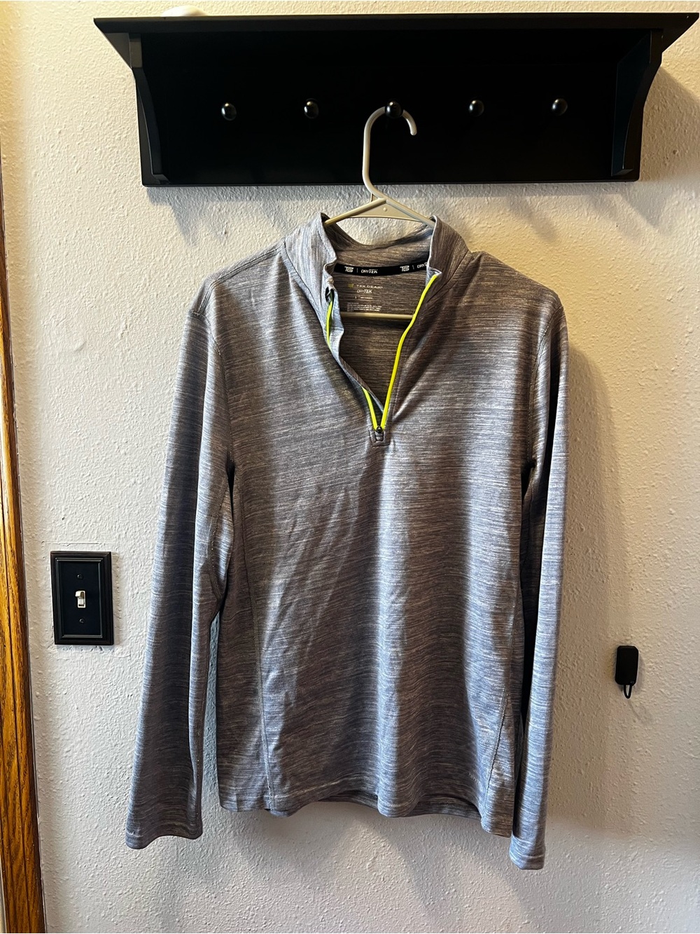 tek gear Heather Gray Pullover with Neon Yellow Trim